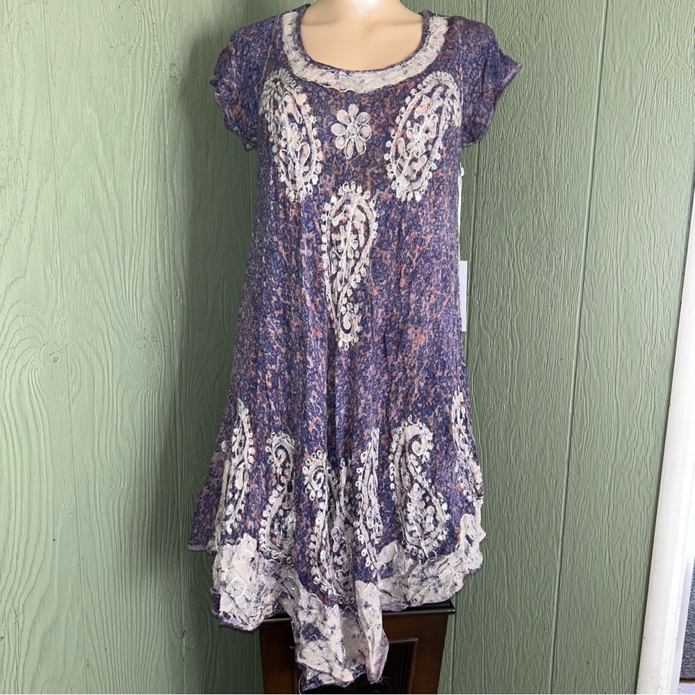 NWT YOUNG FABULOUS & BROKE handkerchief hem Boho dress medium